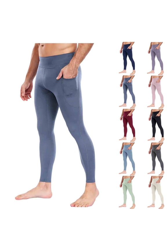 Stretch Yoga Pants for Men, Quick Dry Breathable Running Cycling Sports and Fitness Pants Purple Size 2XL