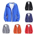 thumbnail image 1 of Afuyipoi Sun Protection Shirt for Men,Zipper Hooded Anti - UV Pocket Reflective Long Sleeved Sunscreen Clothing Blue 5XL, 1 of 9