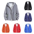 thumbnail image 1 of Afuyipoi Sun Protection Shirt for Men,Zipper Hooded Anti - UV Pocket Reflective Long Sleeved Sunscreen Clothing Gray 3XL, 1 of 9