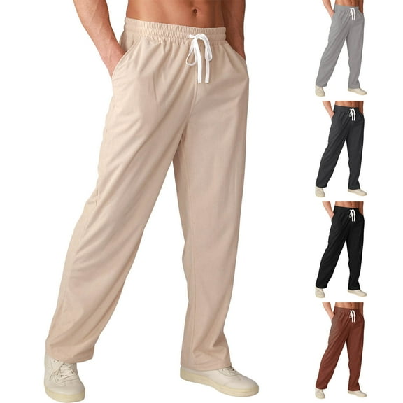 Afuyipoi Sweatpants for Men,Casual Running Breathable Outdoor Jogging Pants Beige S/30