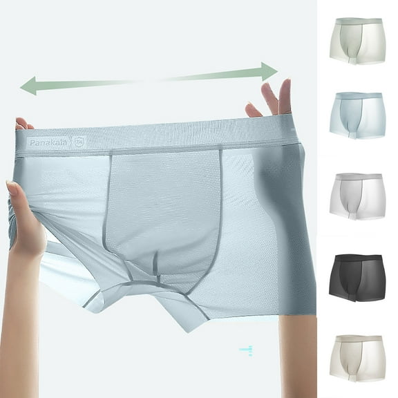 Afuyipoi Underpants Boxers for Men,Elastic Waist High Rise Breathable Underwear for Men Sky Blue L