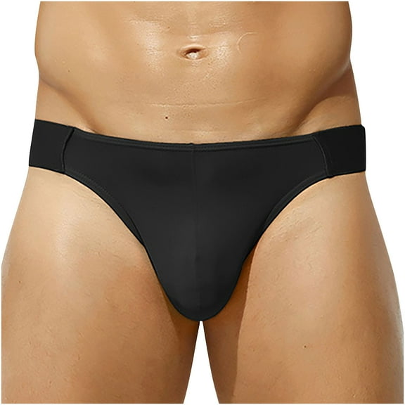 Afuyipoi Underpants for Male,Lightweight Mid-rise Solid Activewear Briefs Black M