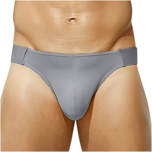 Afuyipoi Underpants for Male,Solid Mid-rise Lightweight Activewear Briefs Gray XL