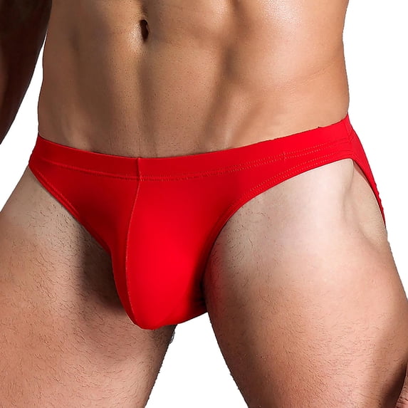 Afuyipoi Underpants for Men,Elastic Waist Mesh Breathable Quick Dry Athletic Briefs Red 3XL
