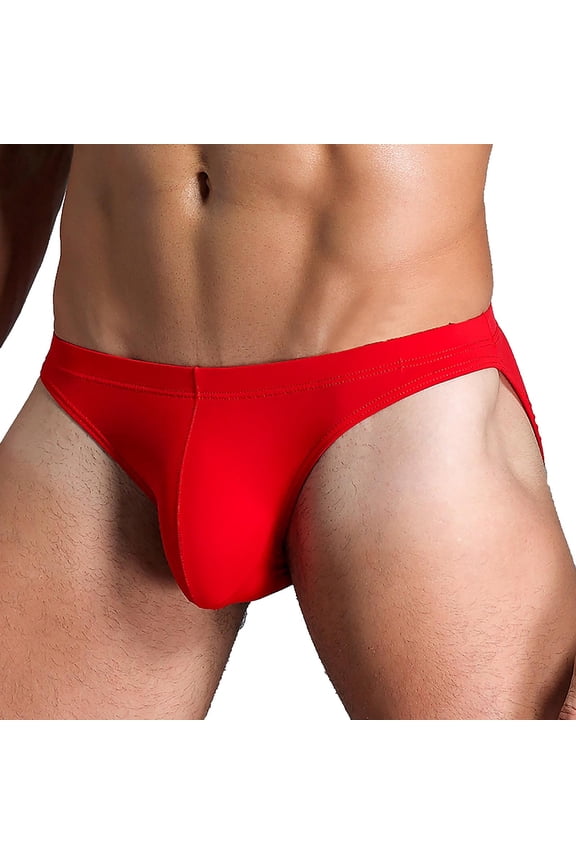 Underpants for Men,Elastic Waist Mesh Breathable Quick Dry Athletic Briefs Red M
