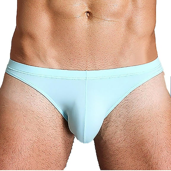 Afuyipoi Underpants for Men,Mesh Breathable Elastic Waist Quick Dry Athletic Briefs Light Blue L