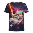 thumbnail image 1 of Afuyipoi Unisex 3D Print Shirts, Colorful Space Graphic Tees for Men Women Teens Hot Pink 3XL, 1 of 5