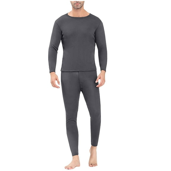 Afuyipoi Unisex Underwear, Velvet Warm Thicken Cold Winter Sets Dark Gray 3XL