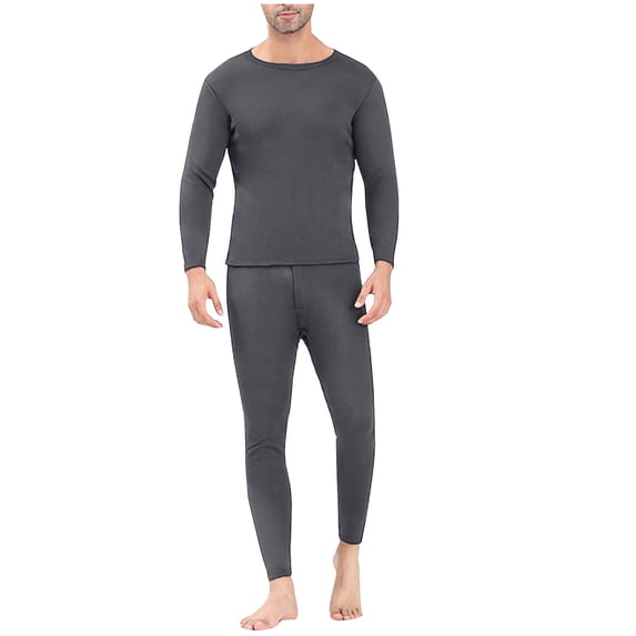 Afuyipoi Unisex Underwear, Velvet Warm Thicken Cold Winter Sets Dark Gray 3XL