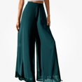 thumbnail image 1 of Afuyipoi Women’s Palazzo Pants Chiffon High-Waisted Flowy Pants Green S, 1 of 6