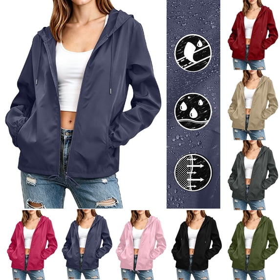 Afuyipoi Women's Waterproof Hooded Rain Jacket Breathable Windproof Lightweight Outdoor Cycling Hiking Travel Wine Size XL