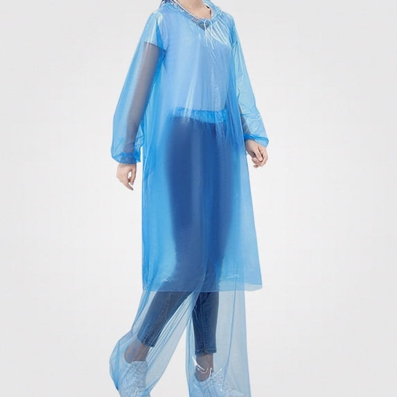 Afuyipoi Womens Waterproof Rain Suit Thickened Raincoat Sky Blue Free Size
