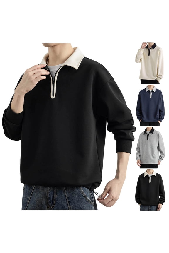 Workout Tops for Men,Solid - Hued Long - Sleeve Button - Down Classic Turndown Collar Beige 3XL