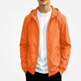 thumbnail image 1 of Afuyipoi Youth Teens Boys Softshell Hooded Jacket Waterproof Windbreaker Outdoor Sports Casual Zip Up Size 12-19 Orange Size 14, 1 of 8