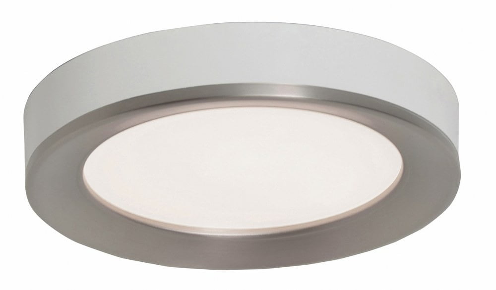 12" Satin Nickel and Glass LED Flush Mount Light
