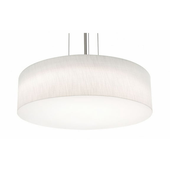 ANP2432MBSN-LW AFX Anton - Drum Pendant In Modern Style-7.5 Inches Tall and 24 Inches Wide-Satin Nickel/Linen White Finish-Incandescent Lamping Type