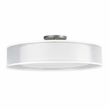 CZF2432LAJUDSN-WHWH-AFX-Cortez - 42W 1 LED Semi-Flush Mount In Modern Style-8 Inches Tall and 24 Inches Wide
