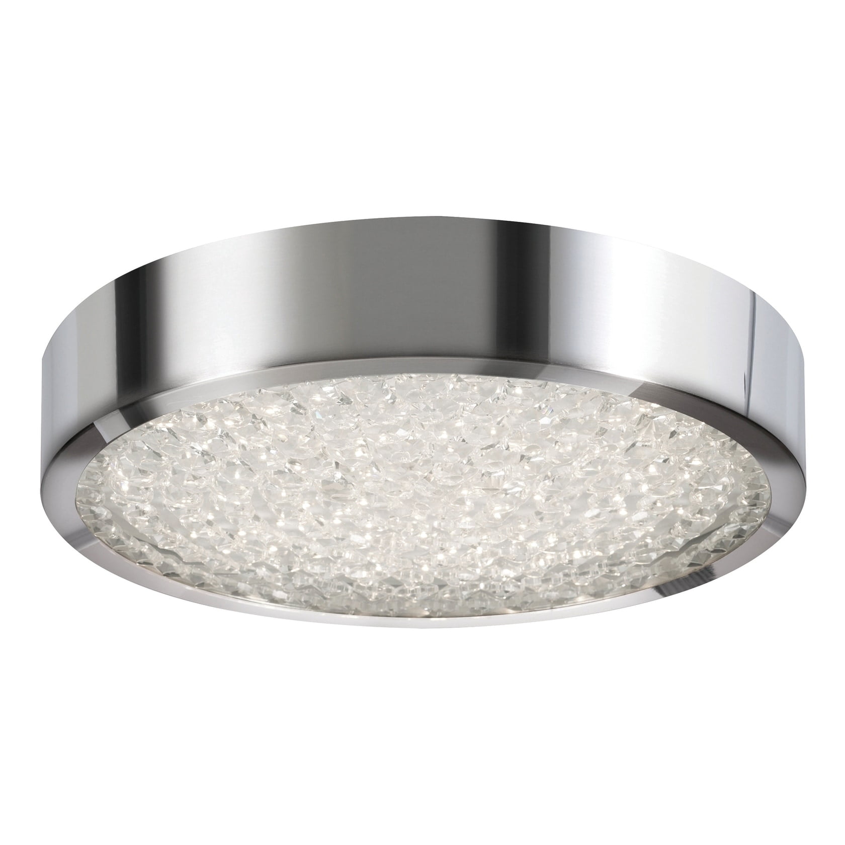 Candita 13" Crystal and Chrome LED Drum Flush Mount