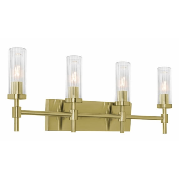 HNTV3011MBLB AFX Huntington - 4 Light Bath Vanity-10.8 Inches Tall and 30 Inches Wide-Light Antique Brass Finish