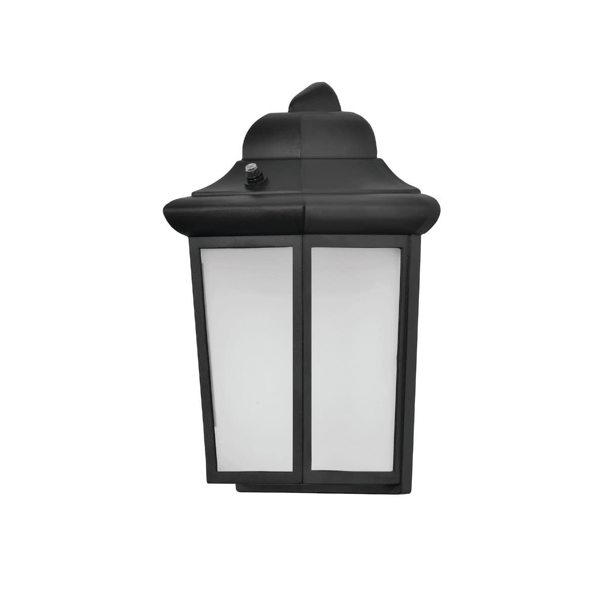 Black Aluminum 12" LED Outdoor Wall Sconce with Frosted Glass