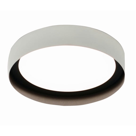 AFX Reveal 16-inch White and Black LED Flush Mount, White Acrylic Shade 120V