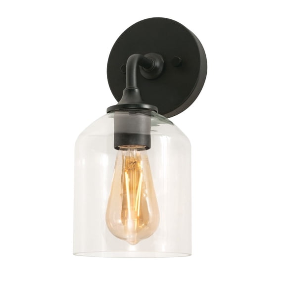WMMS0611MBBK AFX William - 1 Light Wall Sconce In Modern Style-11.8 Inches Tall and 5.5 Inches Wide-Black Finish