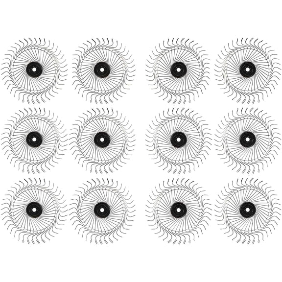 Ag-Rite Hay Rake Wheels, 60 in, Set of 12 (6 Left-Hand, 6 Right-Hand), Heavy-Duty Steel, Farm Equipment Replacement