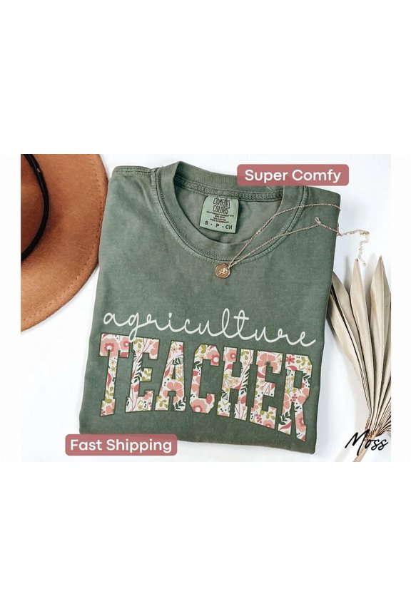 Ag Teachers Shirt Floral Agriculture Teacher Tshirt Ag Teacher Agriculture T Shirt Agriculture Science Teacher T-Shirt Team Crew
