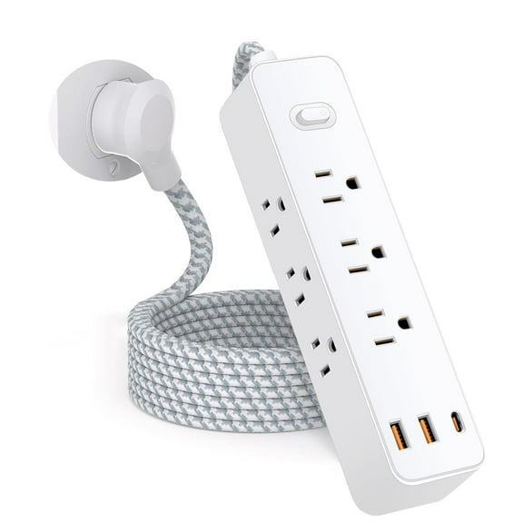 AgQrDkrc 9 Outlet Power Strip Surge Protector, Retail Packaging, with 2 USB Ports/1 Type-C, New, 1 Count 4FT