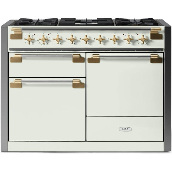 Aga Ael481dfab Elise Series 48" Wide 6 Cu. Ft. Free Standing Dual Fuel Range - White