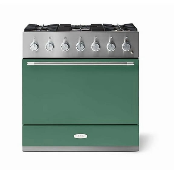 Aga Amc36df Mercury Series 36" Wide 4.9 Cu. Ft. Slide In Dual Fuel Range - Mineral Green