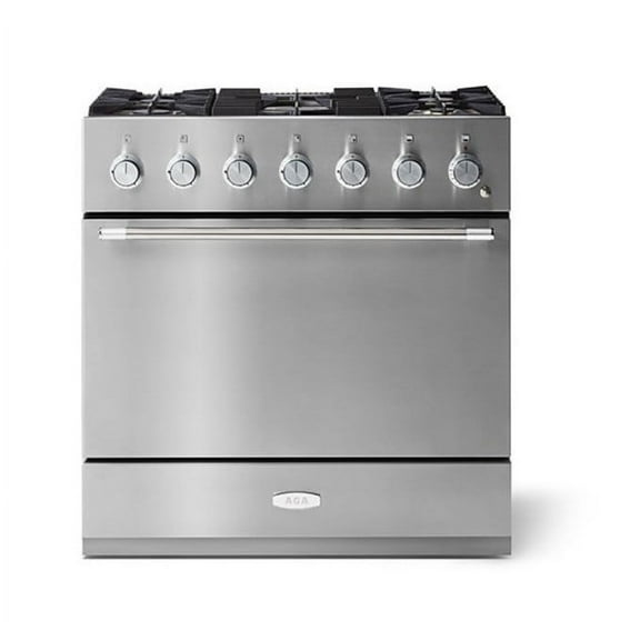 Aga Amc36df Mercury Series 36" Wide 4.9 Cu. Ft. Slide In Dual Fuel Range - Stainless Steel