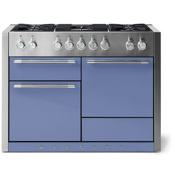 Aga Amc48df Mercury Series 48" Wide 6 Cu. Ft. Slide In Dual Fuel Range - Carnaby Blue