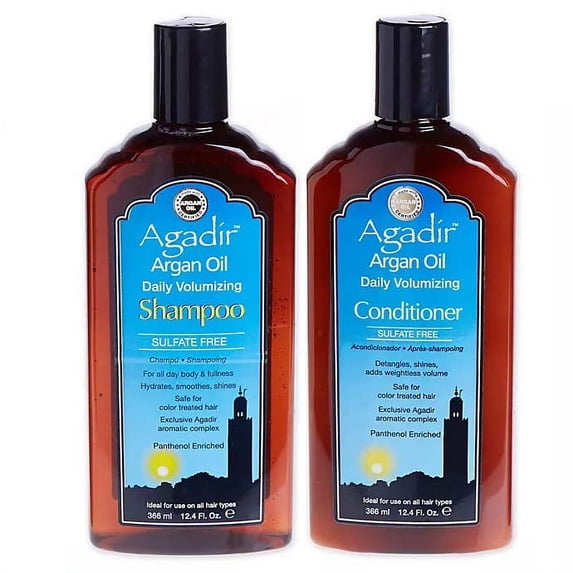 Agadir Argan Oil Daily Volumizing Shampoo 12 oz + Agadir Argan Oil Daily Volumizing Conditioner 12 oz