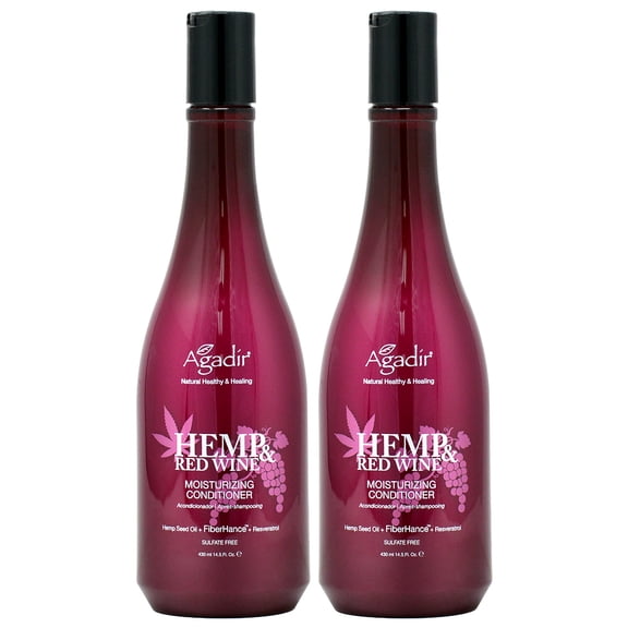 Agadir Hemp & Red Wine Moisturizing Conditioner 430ml/14.5oz (Pack of 2) WFS