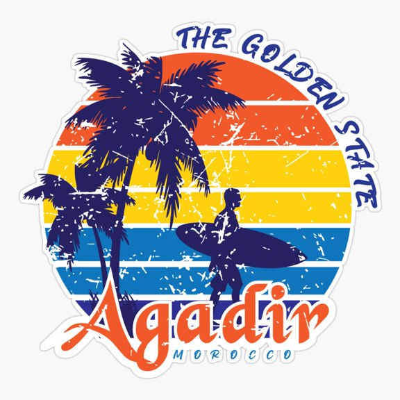 Agadir Moroccan City Of Surfing Original Design Sticker