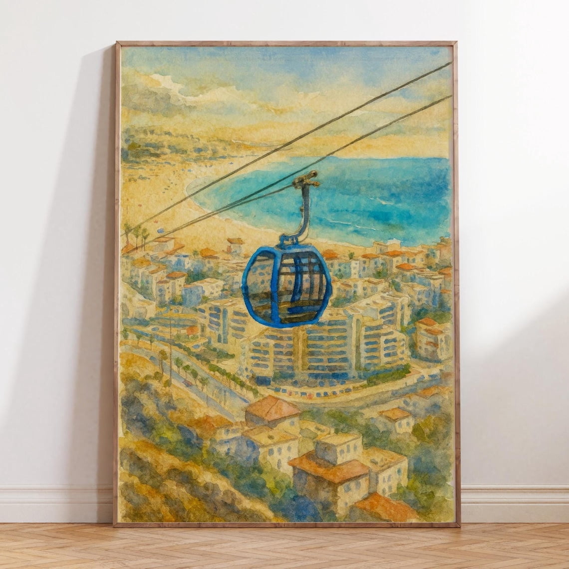 Agadir Morocco Wall Art Print, Beach Cable Car Coastal Decor - Walmart.com