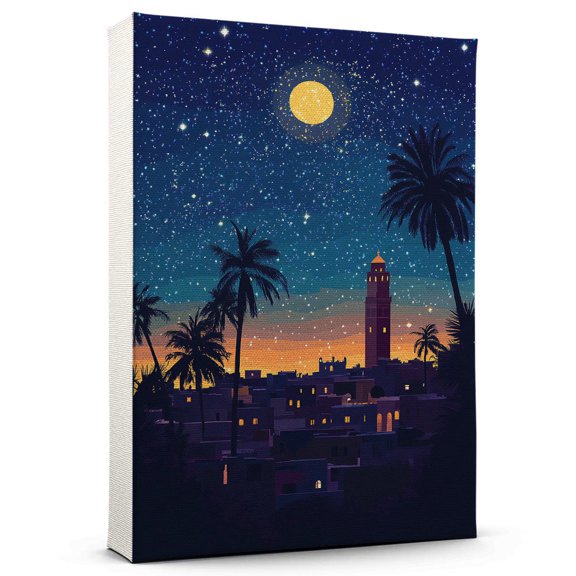 Agadirs Travel Starry Night Canvas Print, Morocco Canvas Wall art, Agadirs Map Canvas, Morocco Travel Art Picture Print -96AZ10