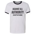 thumbnail image 1 of Against All Authority Adult Short Sleeve Ringer T-shirt, 1 of 3