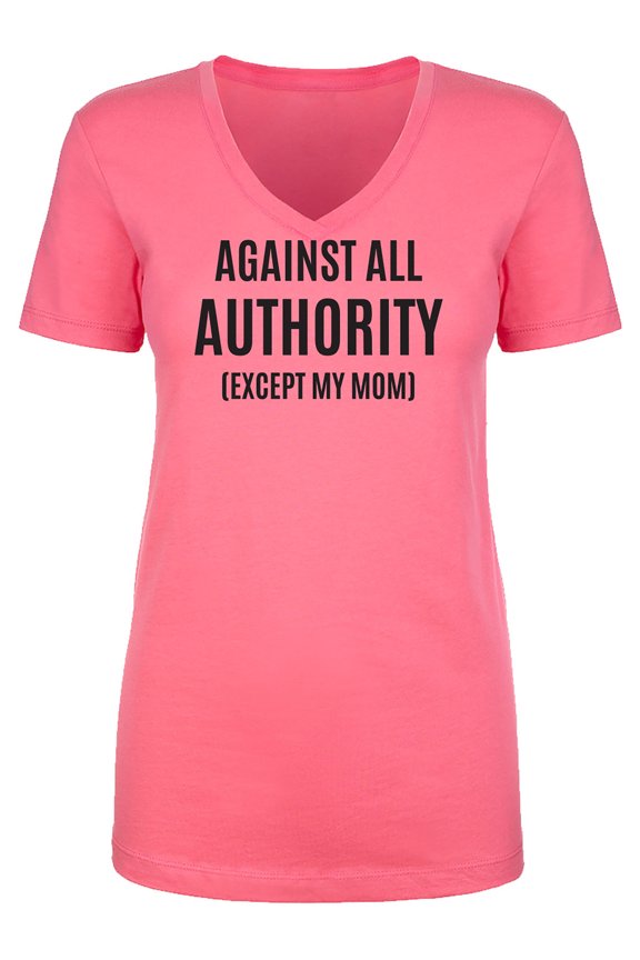 Against All Authority Womens V-Neck T-Shirt