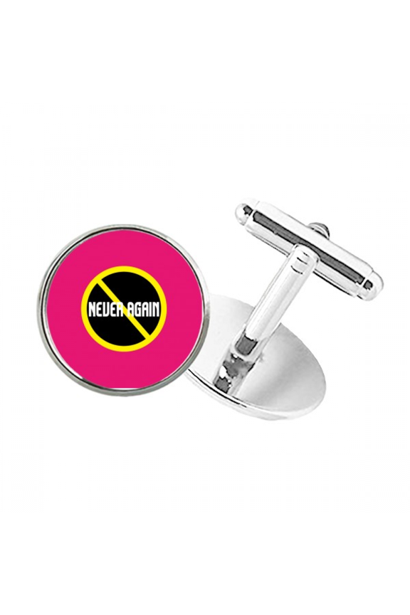 Against Injury Reenactment Round Button Cuff Clip Stud Cufflinks