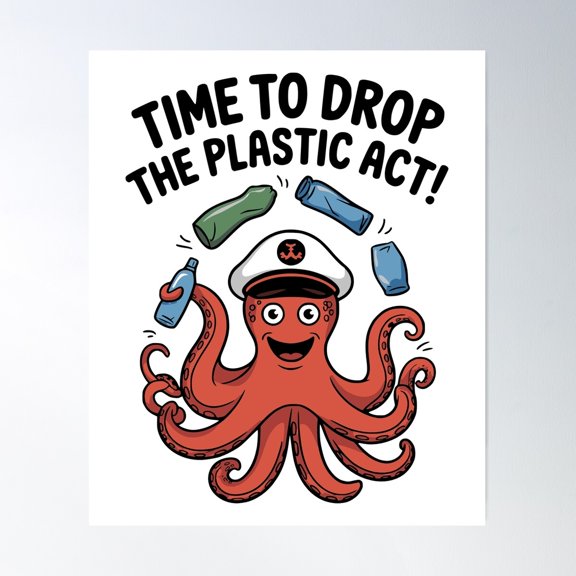 Against Plastic Waste Poster Wall Art, Modern Wall Decor For Living Room Bedroom, 12x18 UNFRAMED