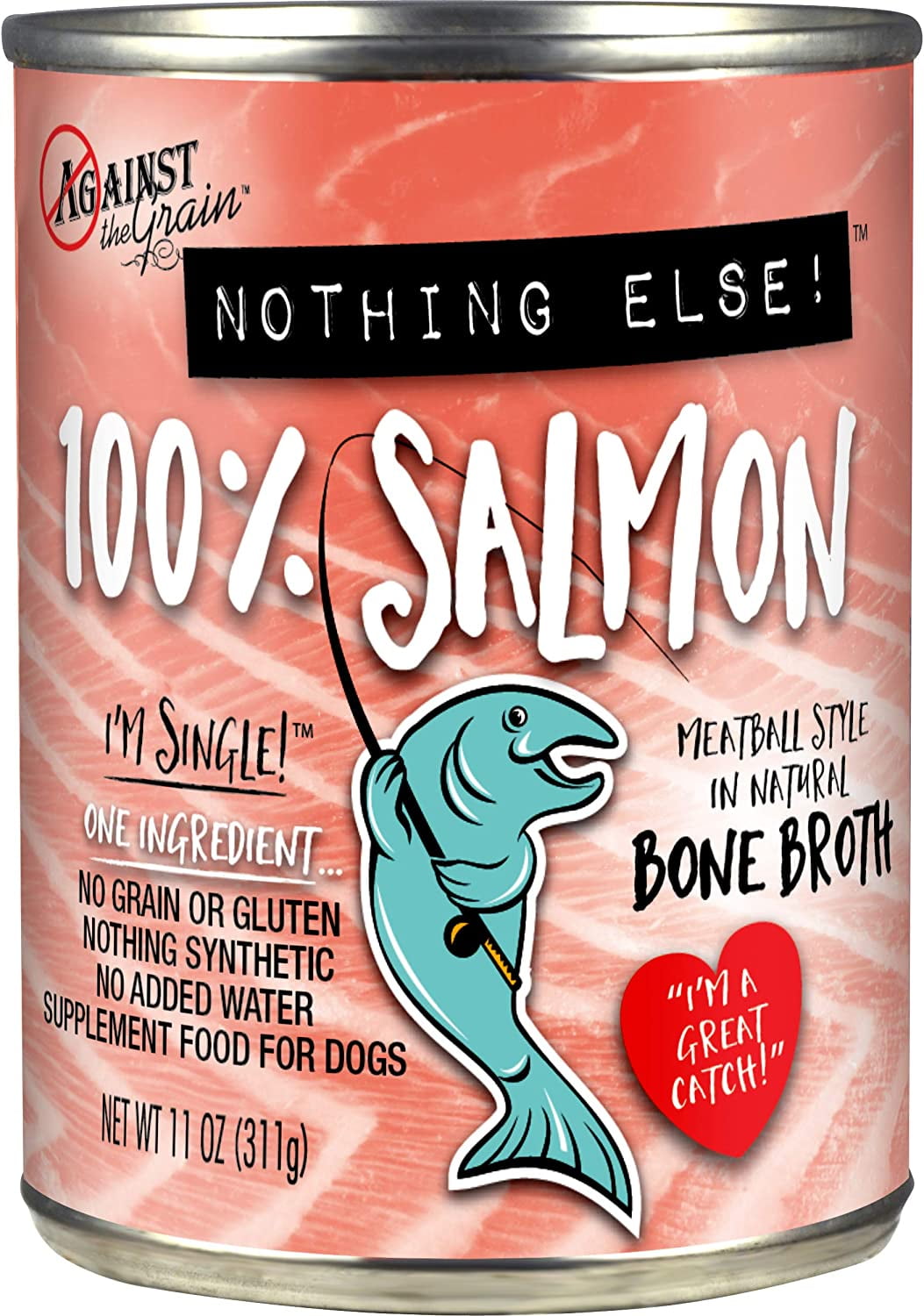Against The Grain Nothing Else! Salmon Dog Food 12, 11 oz Cans