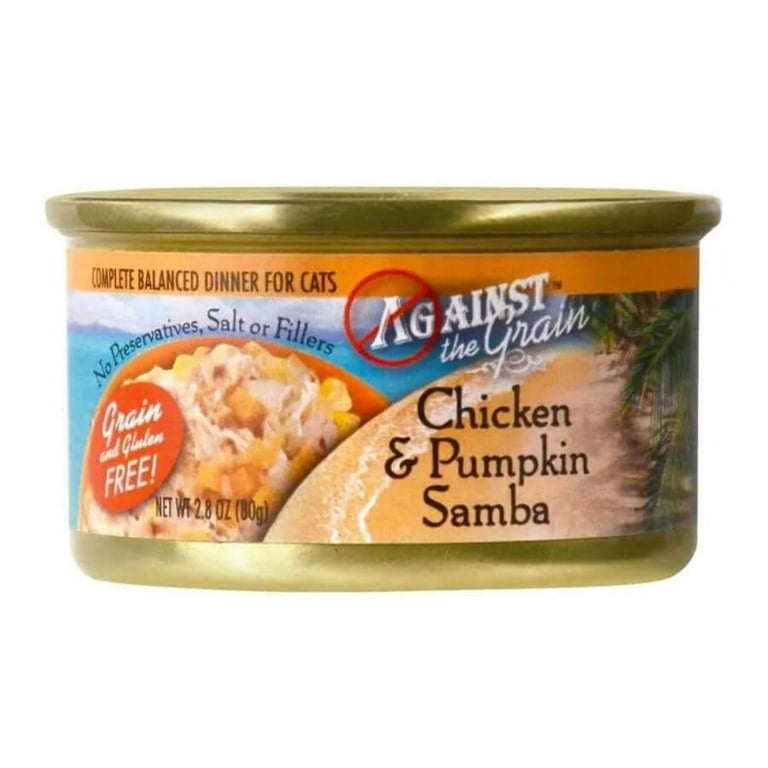 Against the Grain Chicken Pumpkin Samba Dinner Wet Cat Food 24ea 2.8 oz
