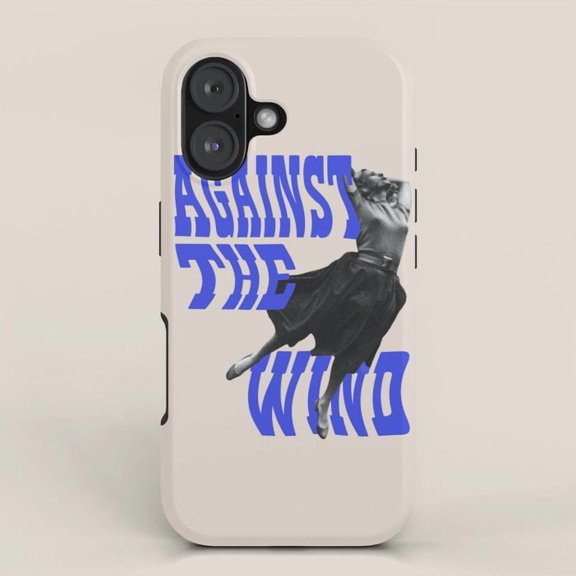 Against the Wind Blue Lettering and Hand Graphic Tough Case for Apple iPhone, Polycarbonate and TPU