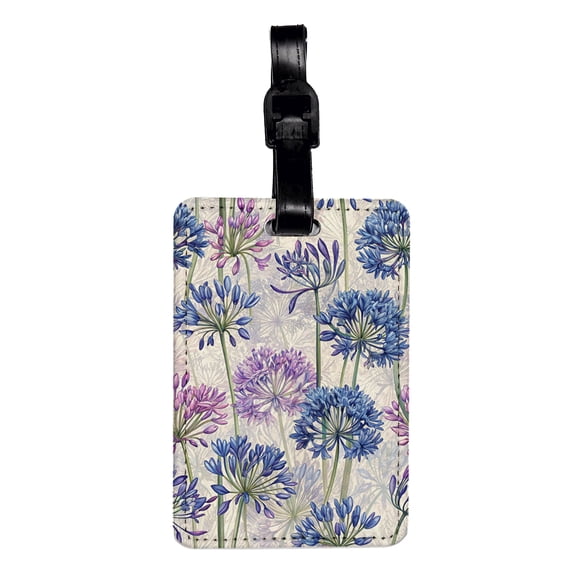 Agapanthus Lily Of The Nile Flowers Faux Leather Travel Luggage Tag