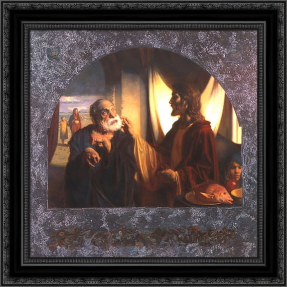 Agape 20x20 Black Ornate Wood Framed Canvas Art by Devonas, Patrick