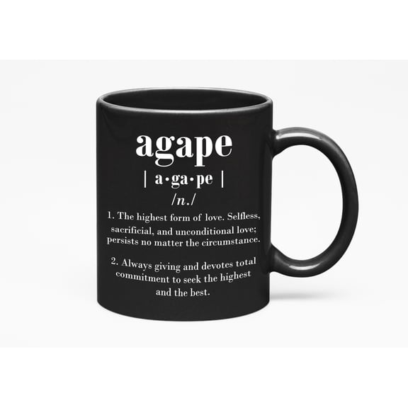 Agape Unconditional Love Definition, Men & Women, Black 11oz Ceramic Mug