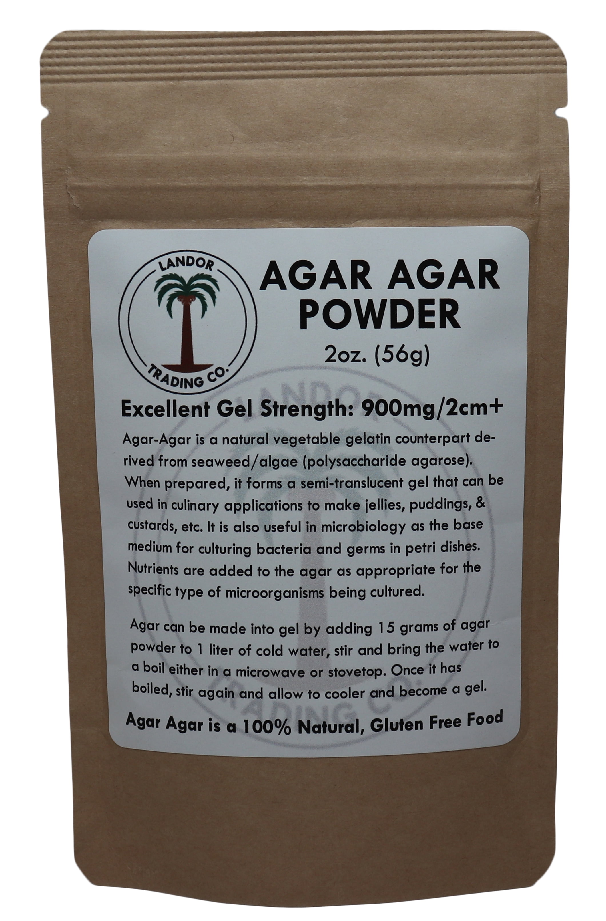 Agar Agar Powder 8 oz - Vegan (Vegetarian) Gelatin - Non GMO - Gluten Free and Nutrient Rich Unflavored