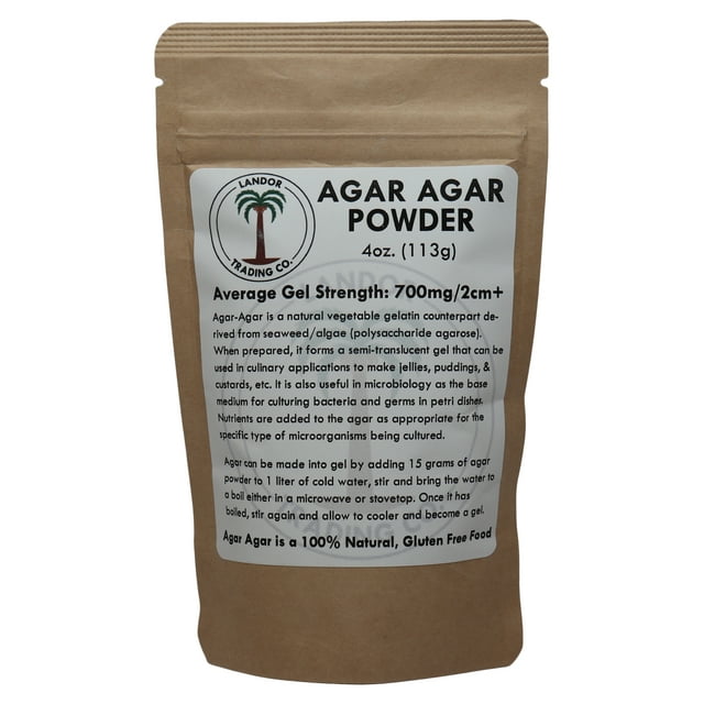 Agar Agar Powder 4 Ounces - Average Gel Strength
